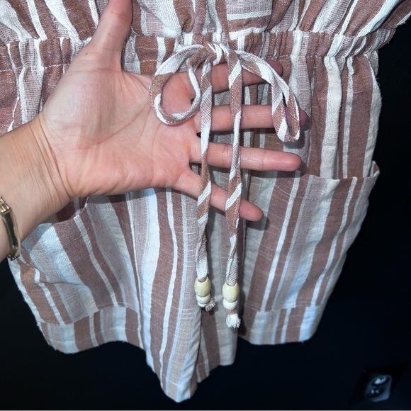 Love riche women’s romper Color: Brown/white striped Size: S 100% Cotton l - Picture 7 of 9